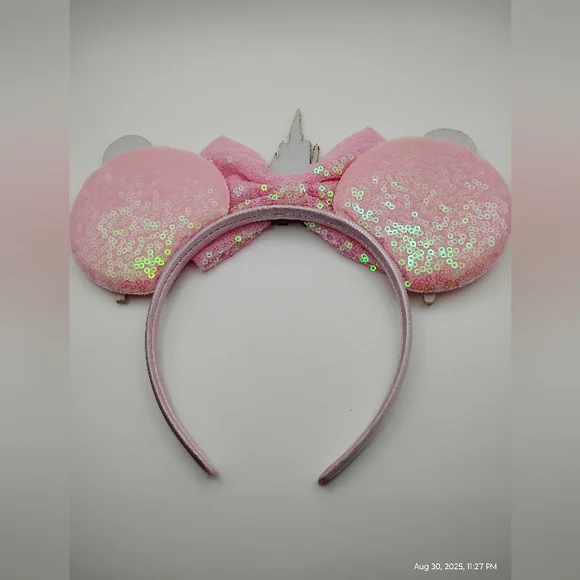Disney Pink Sequin Disney Castle Castle Headband Brand-new 🎁 - Picture 2 of 3